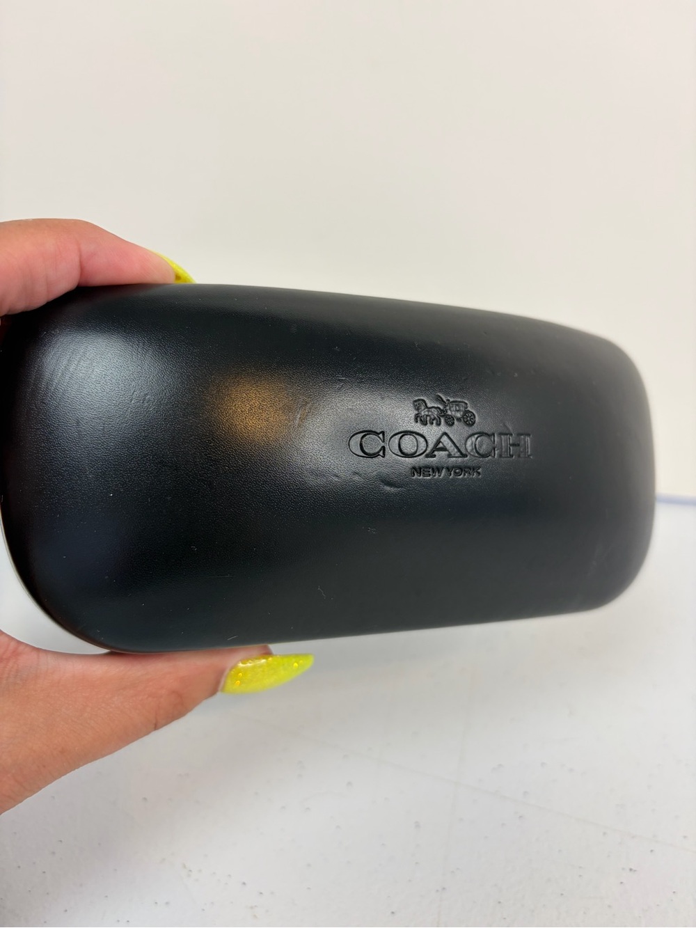 Coach New York Black Eyeglass Sunglasses Hard Case Clamshell Cloth Designer - Picture 1 of 4